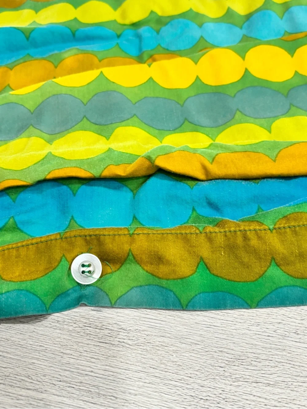 CRATE & BARREL MARIMEKKO Teal Yellow Blue RASYMATTO TEAL DUVET Cover King *READ*